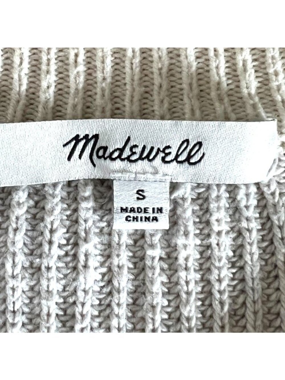 Madewell Walton Stripe Sweater Womens Sz S Cotton Blend Oversized Boxy Knit - Picture 5 of 8